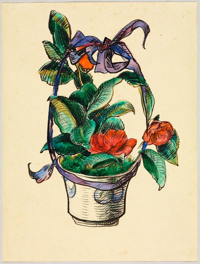 Flower Pot with Ribbon by Wassily Kandinsky