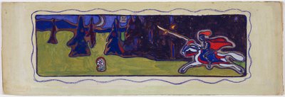 Twilight, verso: Sketch of a Couple by Wassily Kandinsky