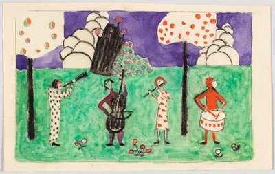 Four Musicians in a Landscape by Wassily Kandinsky