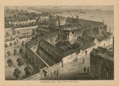 Aerial view of Winchester House by Wenceslaus Hollar