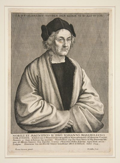 Albrecht Durer the Elder (1427-1502) at the Age of 70 by Wenceslaus Hollar