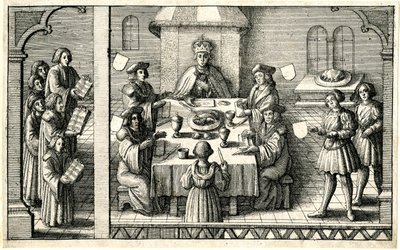 Dinner at Ferdinand I Investiture to the Garter by Wenceslaus Hollar