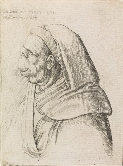 Grotesque Profile of a Man Wearing a Hood by Wenceslaus Hollar
