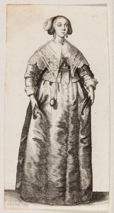 Woman with a Scent Box Hanging on a Chain by Wenceslaus Hollar