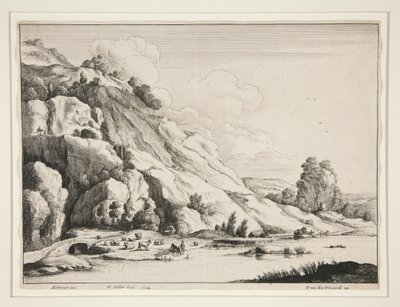 Landscape with a Stone Bridge by Wenceslaus Hollar