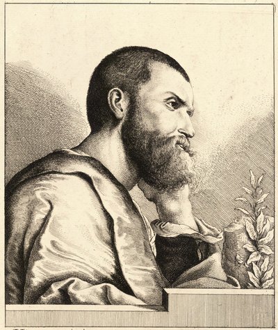 Portrait of Pietro Aretino as a young man c.1650 by Wenceslaus Hollar