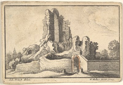 Ruins and a Barred Gate on the Esquiline Hill in Rome by Wenceslaus Hollar