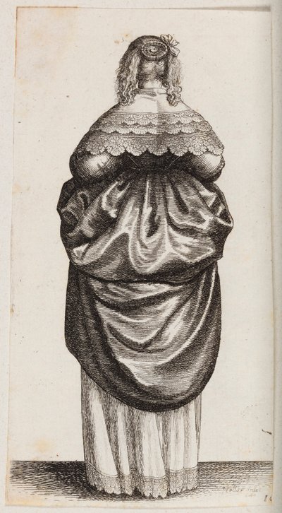 Woman Seen from Behind by Wenceslaus Hollar