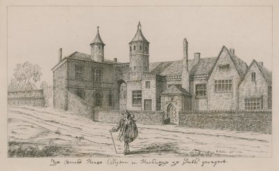 The Brooke House, Clopton in Hackney, the south aspect by Wenceslaus Hollar