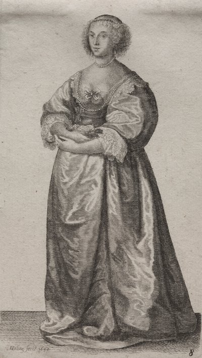 The Woman with Flowers by Wenceslaus Hollar