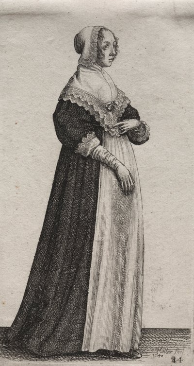 The Woman with a High Neckcloth by Wenceslaus Hollar