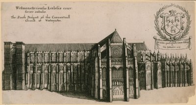 The South Prospect of the Conventual Church of Westminster, London by Wenceslaus Hollar