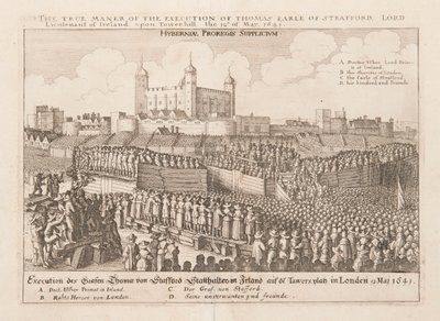 The True Manner of the Execution of Thomas Earl of Strafford, Lord Lieutenant of Ireland by Wenceslaus Hollar