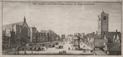 Views of London: New Palace Yard with Westminster Hall, and the Clock House by Wenceslaus Hollar