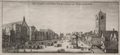 Views of London: New Palace Yard with Westminster Hall, and the Clock House by Wenceslaus Hollar