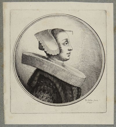 Woman with Ruff and Forehead Pin by Wenceslaus Hollar
