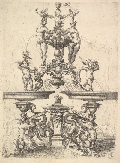Design for a Fountain, Plate 119 from Dietterlin