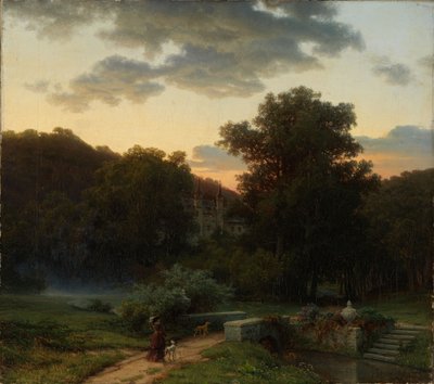 German Castle Park at Sunset by Werner Holmberg