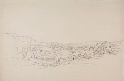 Rolling Landscape with Lattice Houses by Werner Holmberg