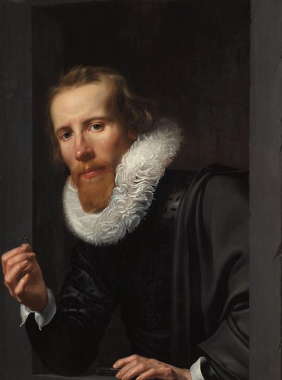 Portrait of a Goldsmith, Probably Bartholomeus Jansz van Assendelft by Werner van den Valckert (signed by artist)