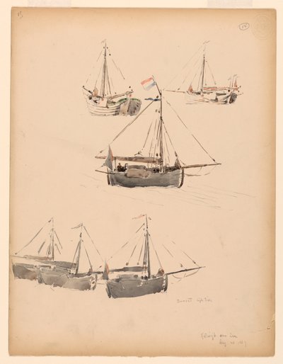 Dutch Barges, August 20, 1887 by Whitney Warren Jr.