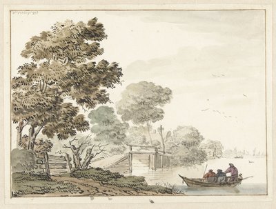 Landscape with a Wooden Bridge and Trees along a Canal by Wigerus Vitringa