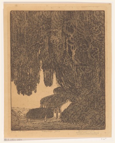 Chinese Chapel near Semarang on Java by Wijnand Otto Jan Nieuwenkamp (signed by artist)