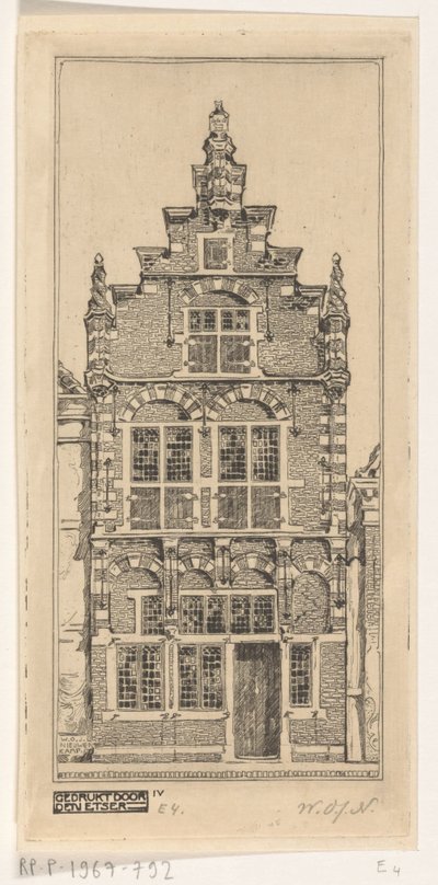 Facade of the Edam Museum by Wijnand Otto Jan Nieuwenkamp (signed by artist)
