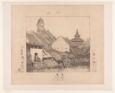 Houses and Bathers in Semarang by Wijnand Otto Jan Nieuwenkamp