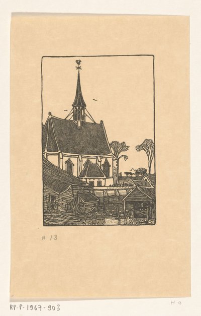 Church with Cemetery in Spaarndam by Wijnand Otto Jan Nieuwenkamp