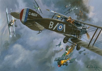 Aircraft in dogfight by Wilf (20th century) Hardy
