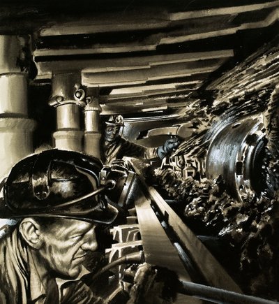 Coal mining by Wilf (20th century) Hardy