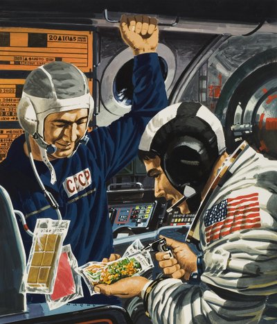 Dinner in Space by Wilf (20th century) Hardy