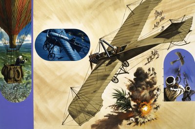 In 1911, Lt. Giulip Gavotti became the first man to drop a bomb from a plane by Wilf (20th century) Hardy