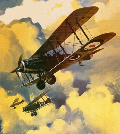Men of the Royal Flying Corps out to combat the threat of the German floating flotilla by Wilf (20th century) Hardy