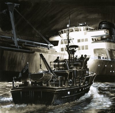 The British Way of Life: Revenue cutters of the British coastguard by Wilf (20th century) Hardy
