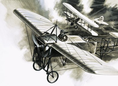 The first reconnaissance flight by the RFC by Wilf (20th century) Hardy