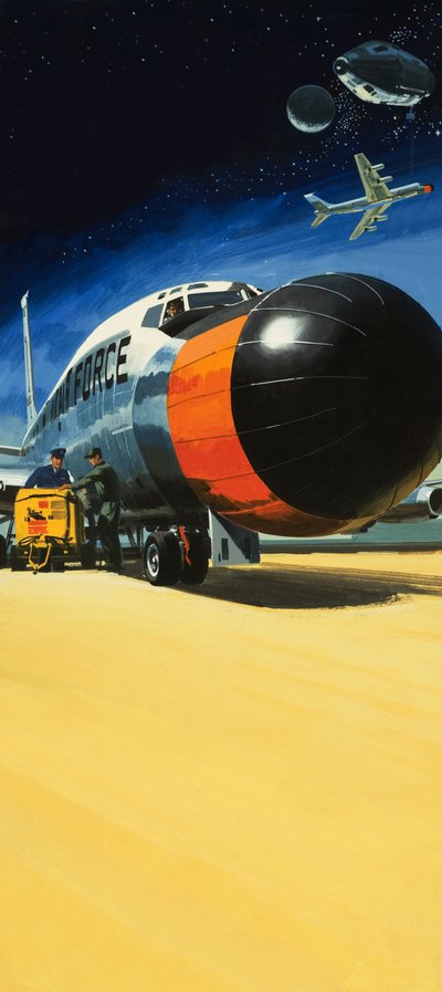 Unidentified aircraft with big nose by Wilf (20th century) Hardy