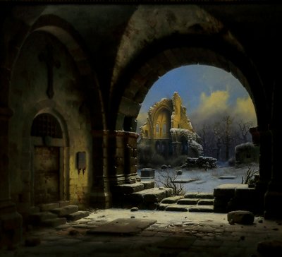 Ruins of the Medieval Abbey of Heisterbach by Wilhehm Steuerwaldt
