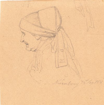 Head of an Old Woman. Profile to the Left by Wilhelm Bendz
