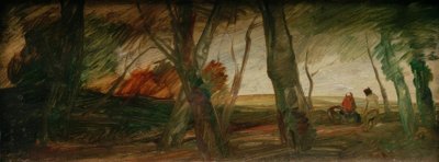 Late Autumn Landscape with Two Figures by Wilhelm Busch