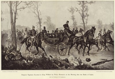 Emperor Napoleon Escorted to King William by Prince Bismarck on the Morning after the Battle of Sedan by Wilhelm Camphausen