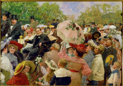 Vienna Lord Mayor Karl Lueger Riding in His Coach During the Flower-Corso in the Vienna Prater by Wilhelm Gause