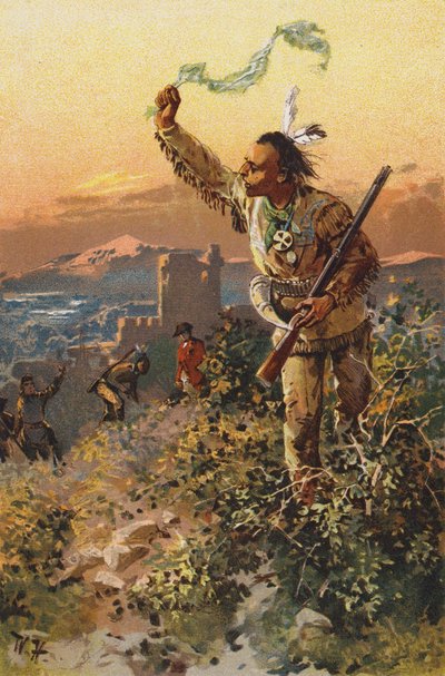 Scene from The Last of the Mohicans, by James Fenimore Cooper by Wilhelm Hoffmann