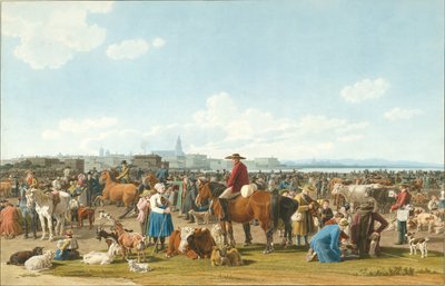 Cattle Market near Genoa by Wilhelm Kobell Ritter von