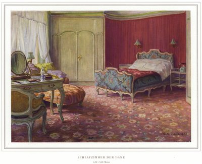 Business of carpet manufacturers Halbmond-Teppichfabrik Von Koch Und Te Kock (colour lithograph) by Wilhelm Ludwig Heinrich Claudius