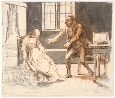 A Man Reaches Out to a Woman Who Has Fainted in a Chair by Wilhelm Marstrand