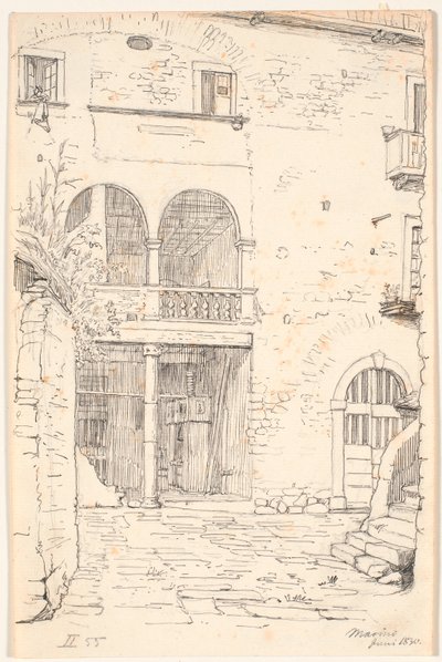 Courtyard with Part of a Colonnade by Wilhelm Marstrand