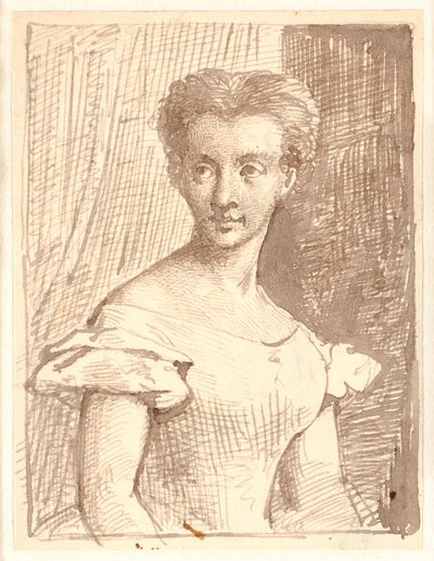 Study of Arendse Hulegaard, sitting, facing left by Wilhelm Marstrand