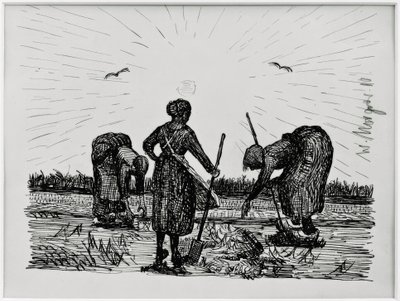 Three Women in the Field by Wilhelm Morgner